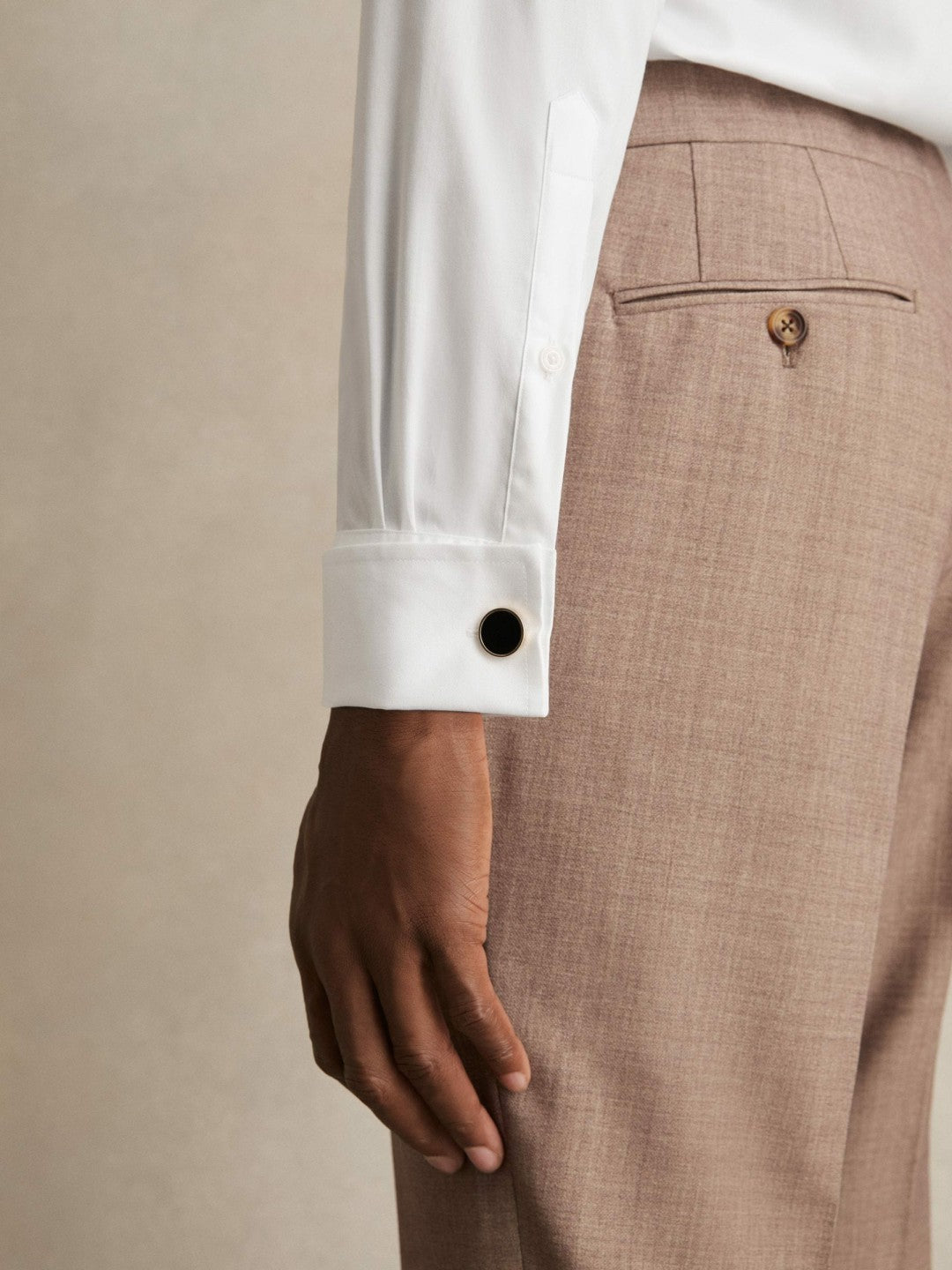Double-Cuff Two-Fold Cotton Shirt in White Men | Reiss