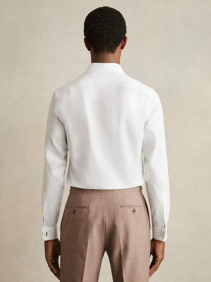 Double-Cuff Two-Fold Cotton Shirt in White Men | Reiss