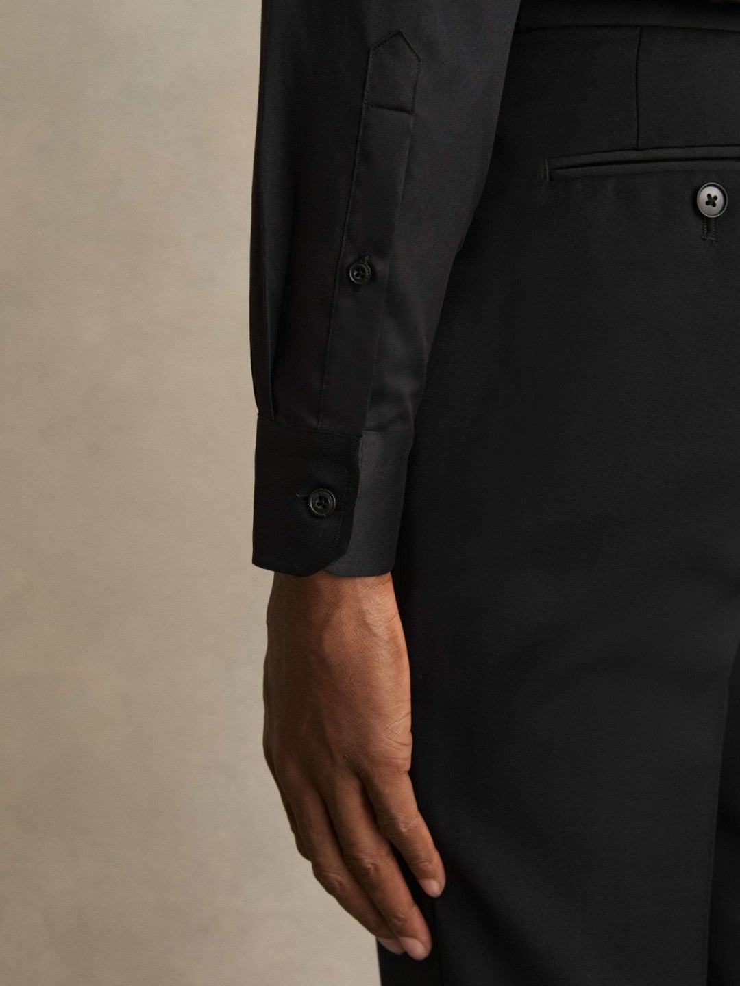 Slim Fit Slim-Fit Cotton Double-Cuff Shirt in Black Men | Reiss