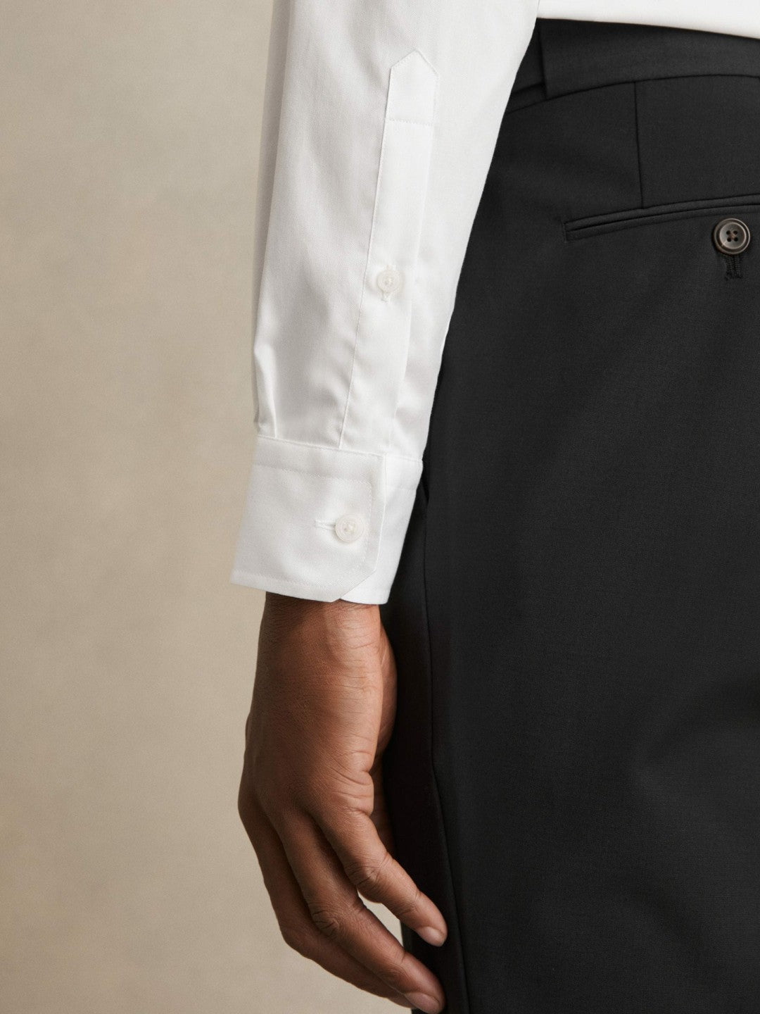 Regular Fit Slim-Fit Cotton Double-Cuff Shirt in White Men | Reiss