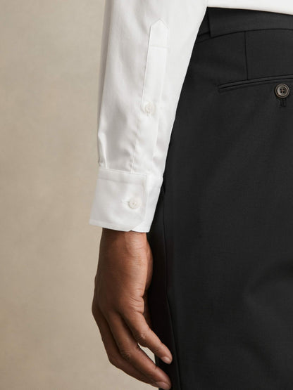 Regular Fit Slim-Fit Cotton Double-Cuff Shirt in White Men | Reiss