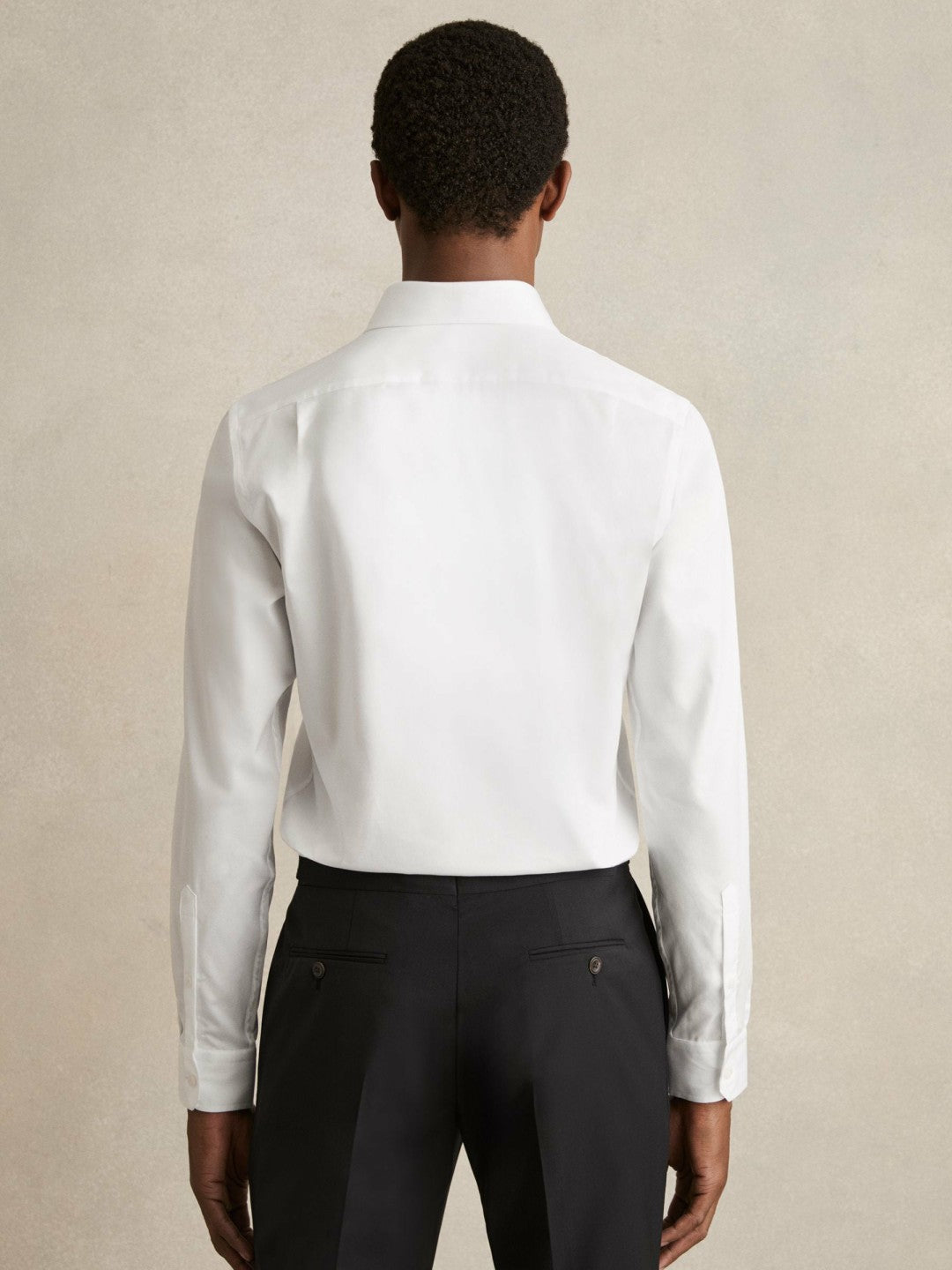 Regular Fit Slim-Fit Cotton Double-Cuff Shirt in White Men | Reiss