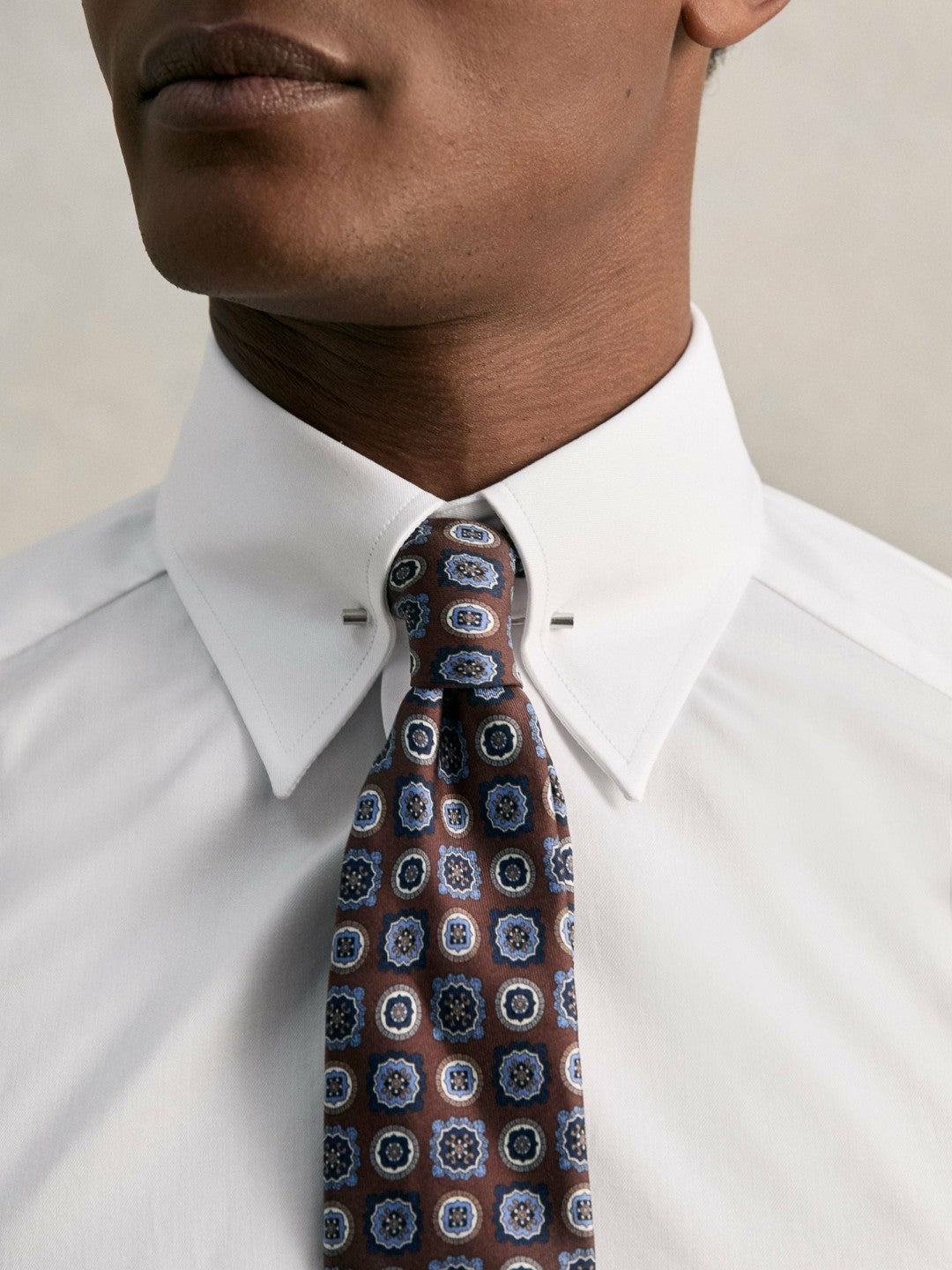 Slim Fit Cotton Pin Collar Shirt in White Men | Reiss