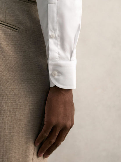 Slim Fit Cotton Pin Collar Shirt in White Men | Reiss