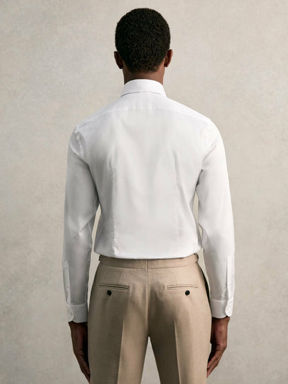 Slim Fit Cotton Pin Collar Shirt in White Men | Reiss