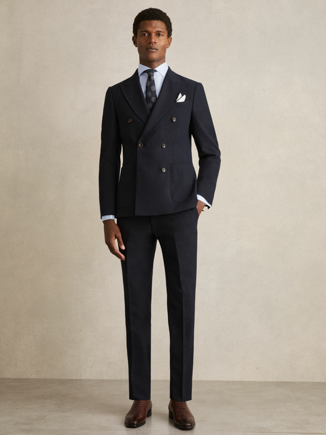 Regular Fit Slim-Fit Cotton Double-Cuff Shirt in Soft Blue Men | Reiss