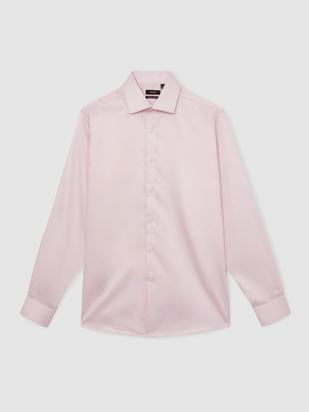 Regular Fit Cotton Sateen Shirt in Pink Men | Reiss