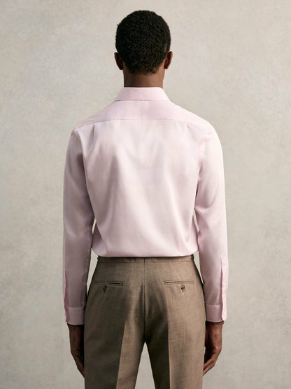 Regular Fit Cotton Sateen Shirt in Pink Men | Reiss