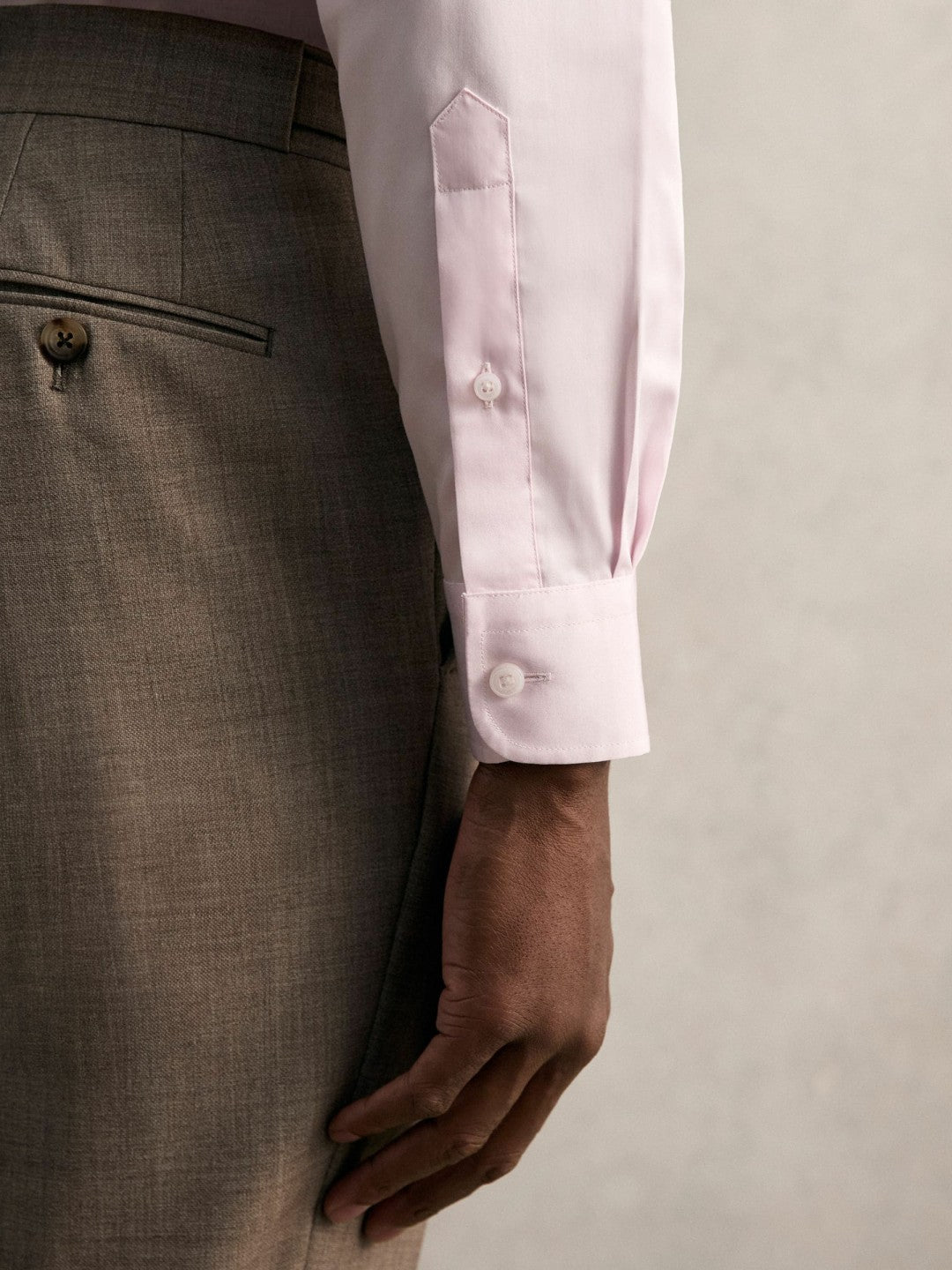 Regular Fit Cotton Sateen Shirt in Pink Men | Reiss