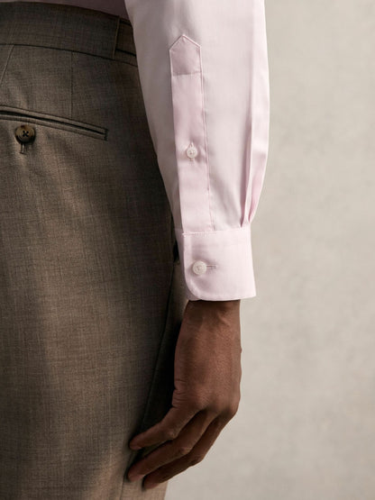 Regular Fit Cotton Sateen Shirt in Pink Men | Reiss
