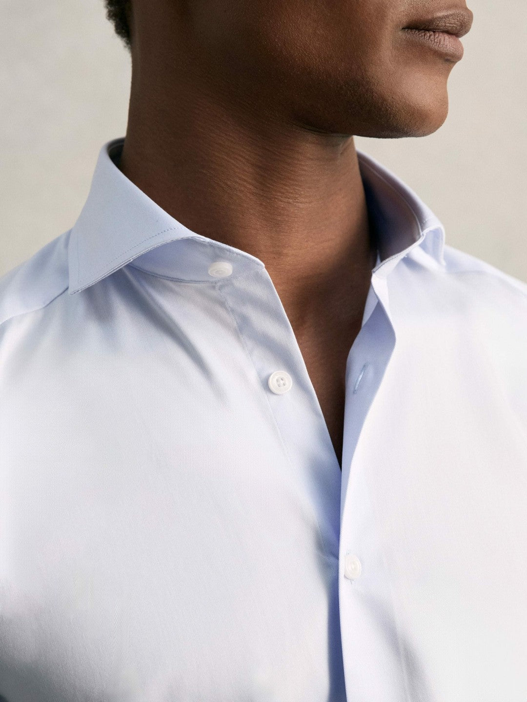 Regular Fit Cotton Sateen Shirt in Mid Blue Men | Reiss