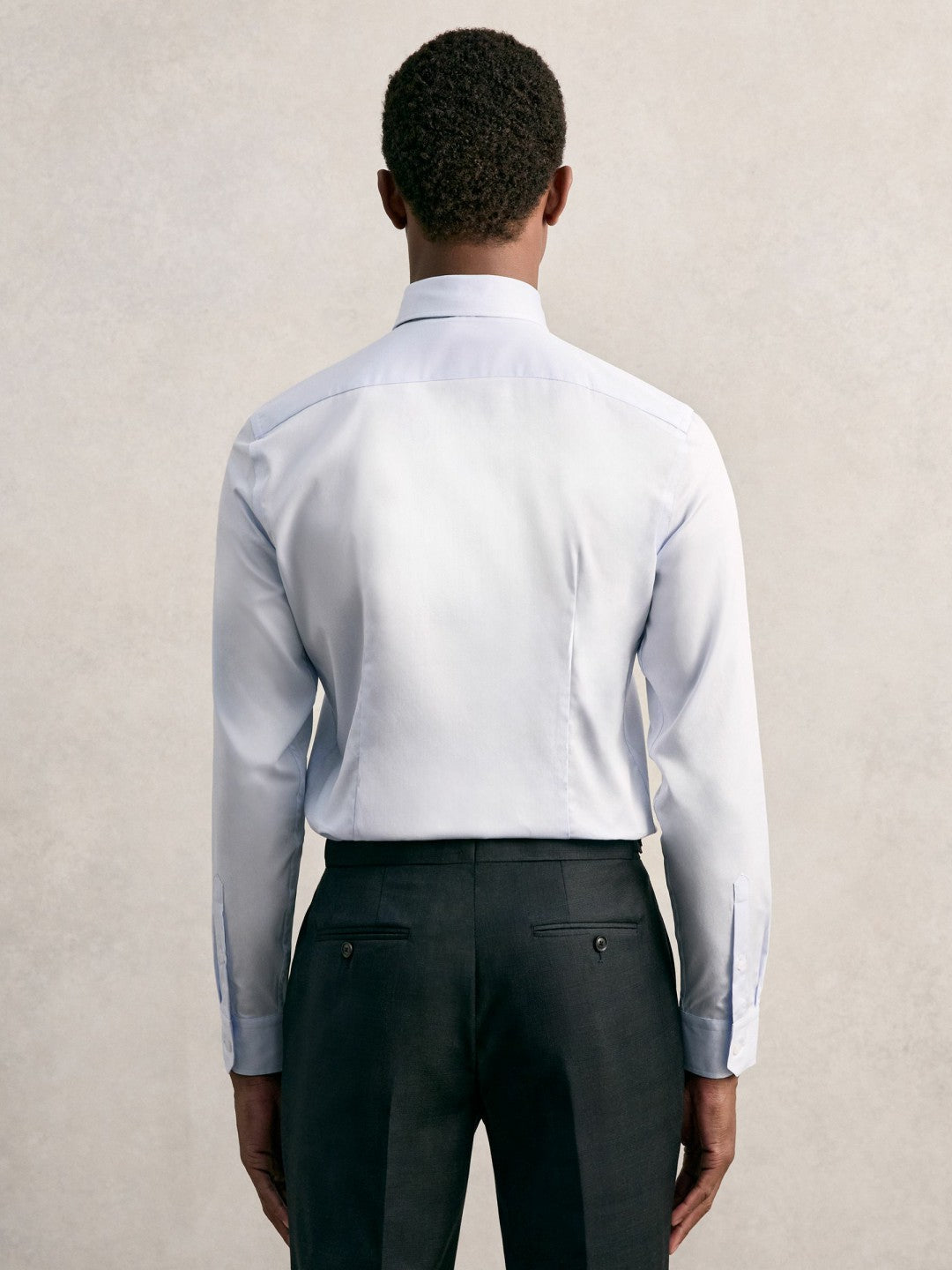 Regular Fit Cotton Sateen Shirt in Mid Blue Men | Reiss