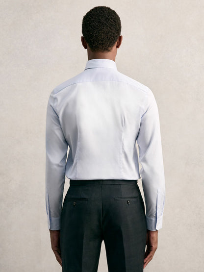 Regular Fit Cotton Sateen Shirt in Mid Blue Men | Reiss