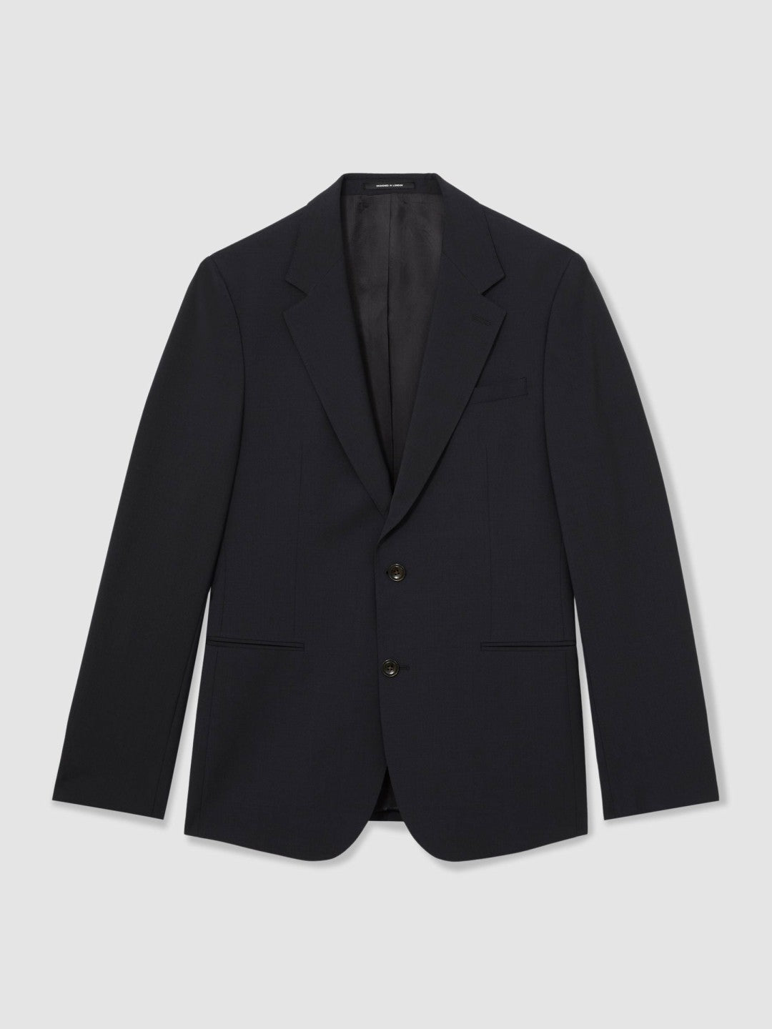 Wool-Blend Single-Breasted Suit Blazer Slim-Fit in Navy Men | Reiss