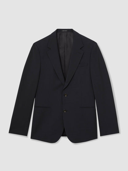 Wool-Blend Single-Breasted Suit Blazer Slim-Fit in Navy Men | Reiss