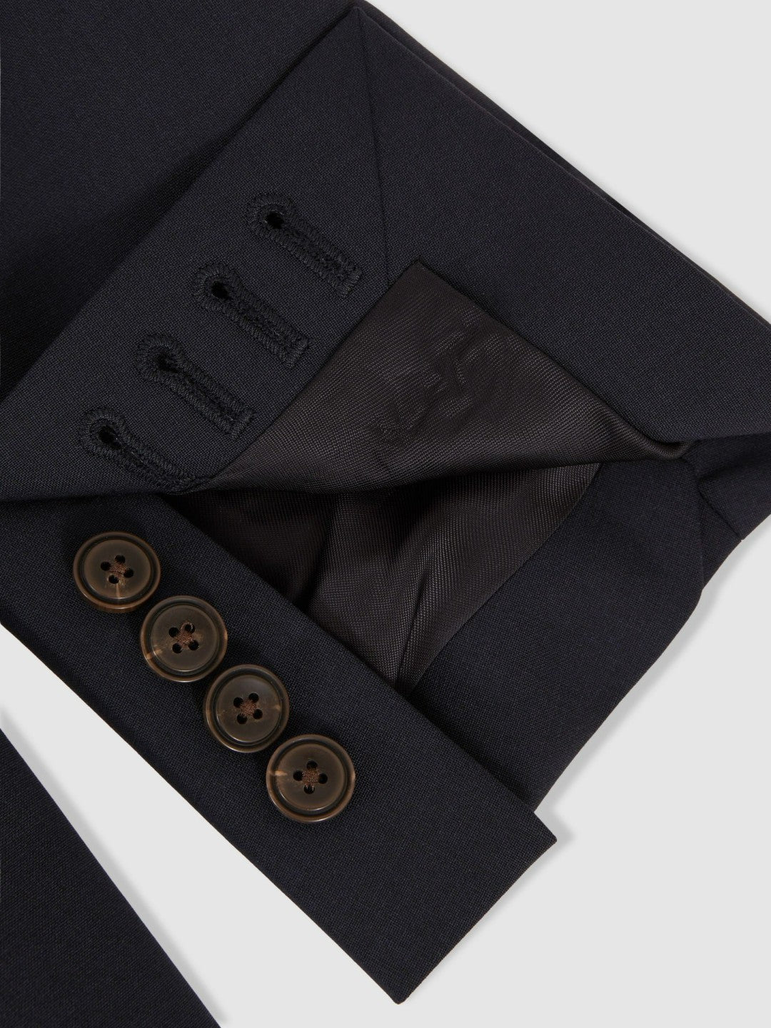 Wool-Blend Single-Breasted Suit Blazer Slim-Fit in Navy Men | Reiss