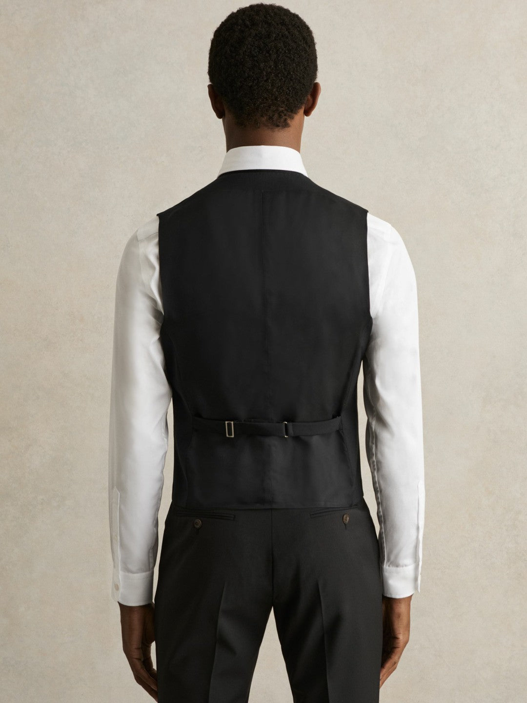 Wool-Blend Slim-Fit Waistcoat in Black Men | Reiss