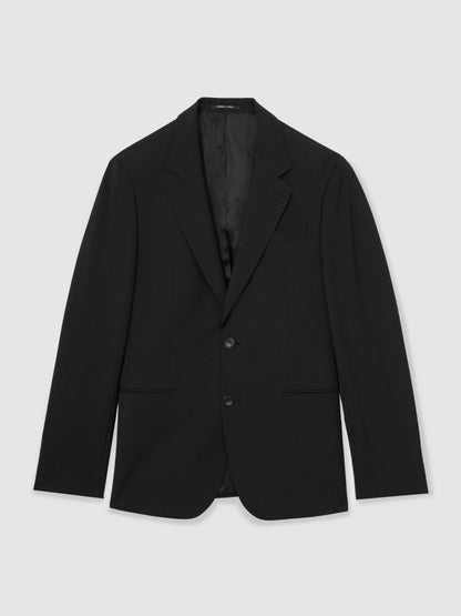 Wool-Blend Single-Breasted Suit Blazer Slim-Fit in Black Men | Reiss