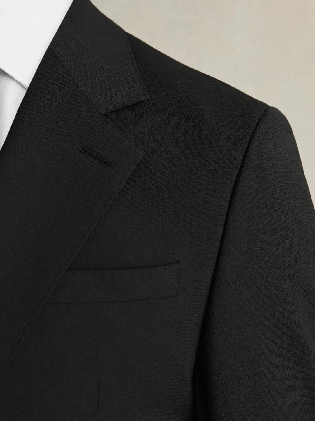 Wool-Blend Single-Breasted Suit Blazer Slim-Fit in Black Men | Reiss