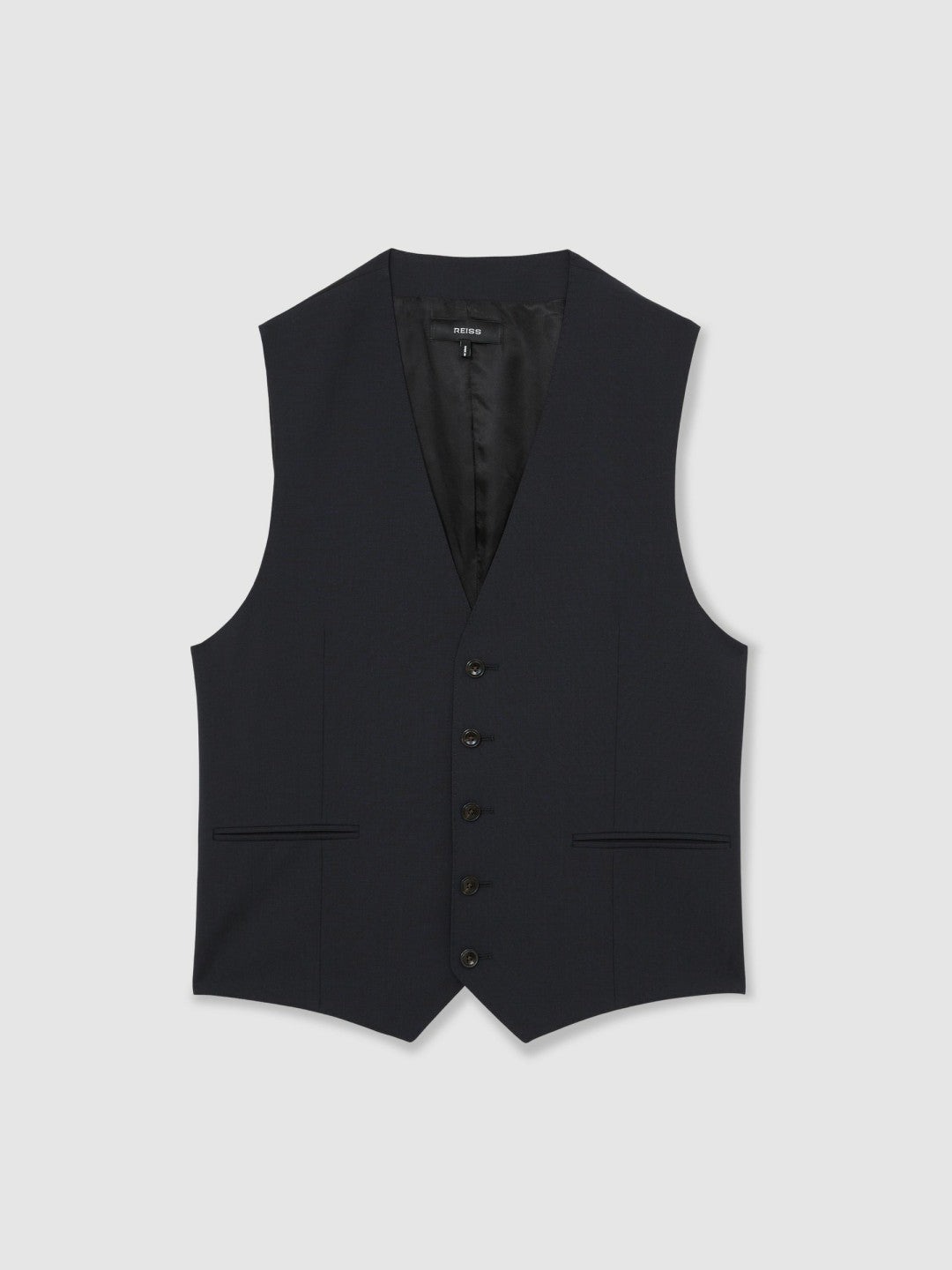 Wool-Blend Slim-Fit Waistcoat in Navy Men | Reiss
