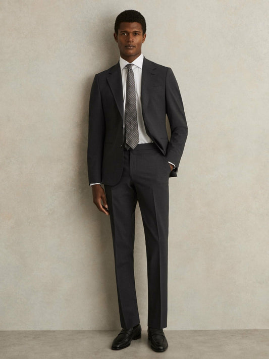 Slim-Fit Wool-Blend Suit Trousers in Grey Men | Reiss