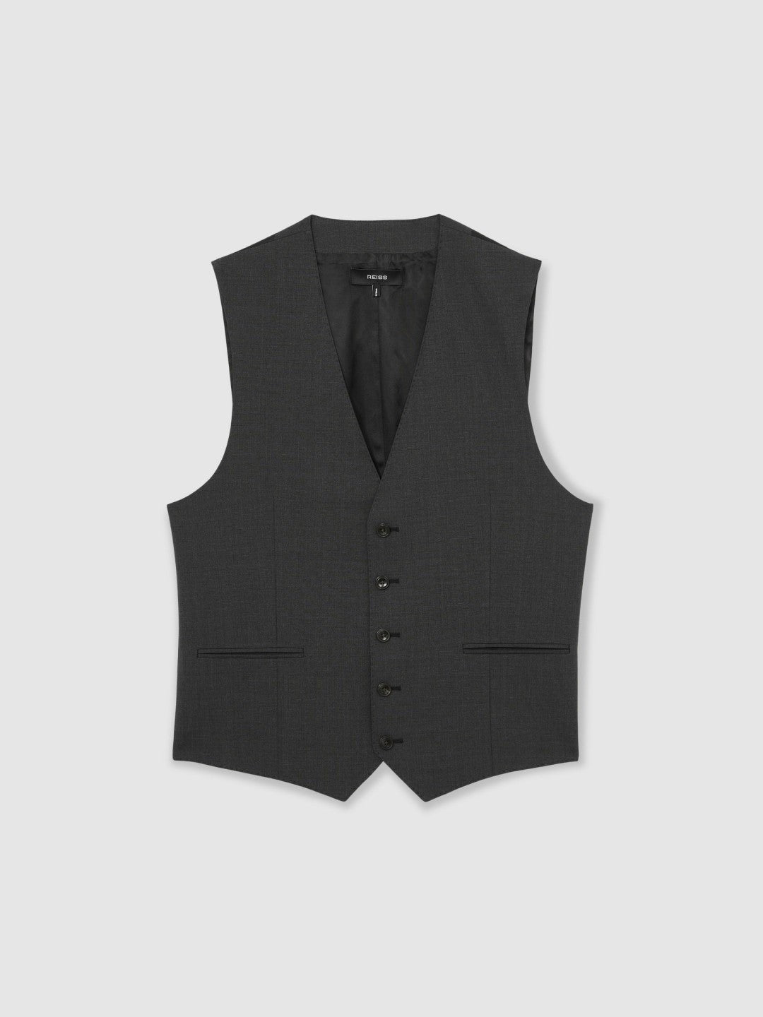 Wool-Blend Slim-Fit Waistcoat in Grey Men | Reiss