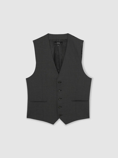Wool-Blend Slim-Fit Waistcoat in Grey Men | Reiss