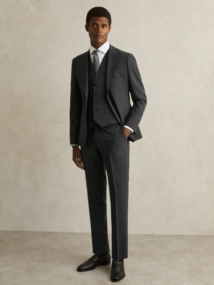 Wool-Blend Slim-Fit Waistcoat in Grey Men | Reiss