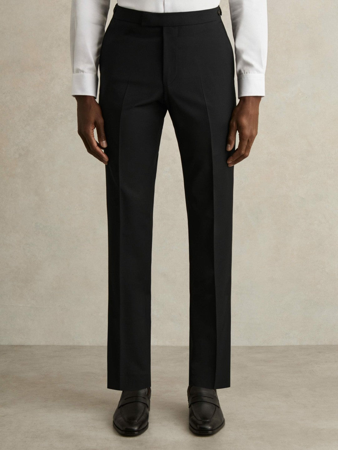 Slim-Fit Wool-Blend Suit Trousers in Black Men | Reiss