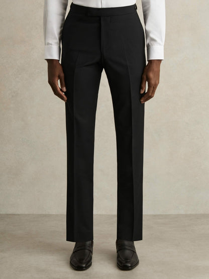 Slim-Fit Wool-Blend Suit Trousers in Black Men | Reiss