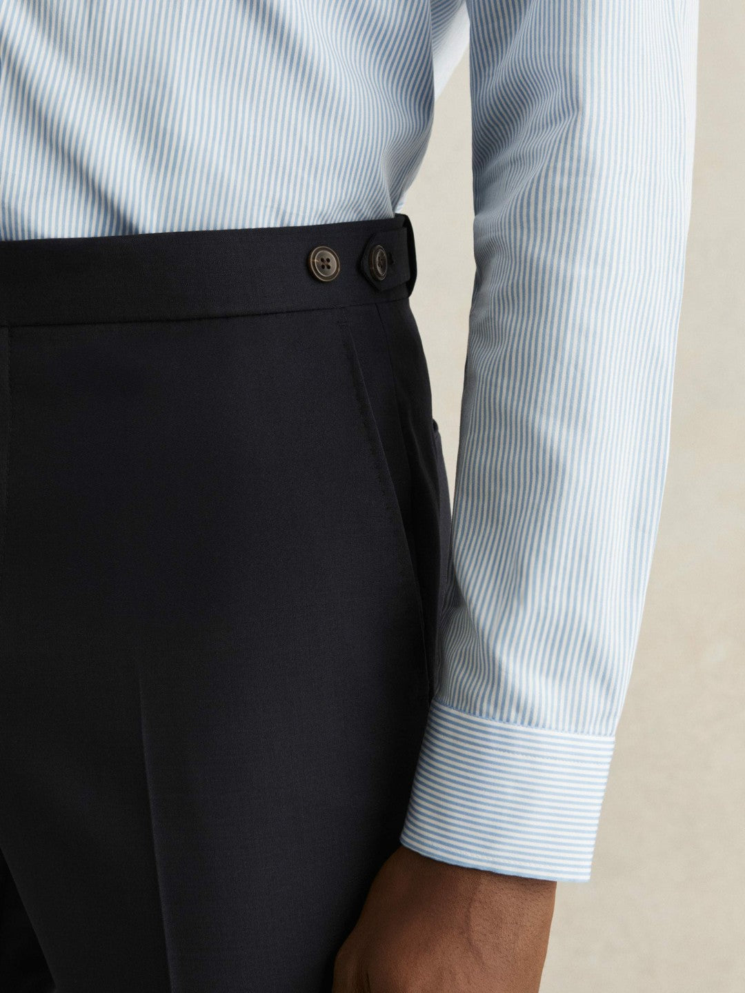 Slim-Fit Wool-Blend Suit Trousers in Navy Men | Reiss