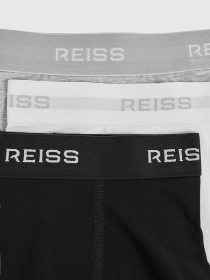 Stretch-Cotton Logo-Waistband Boxer Shorts 3 Pack in White/Grey/Black Children & Baby | Reiss