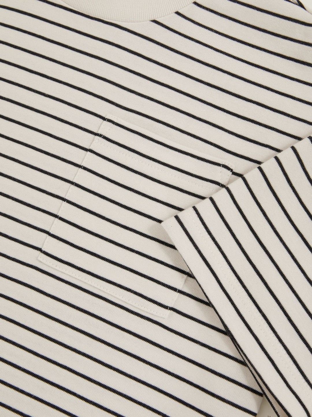 9-13 yrs Cotton-Blend Stripe T-Shirt in White/Navy Children & Baby | Reiss