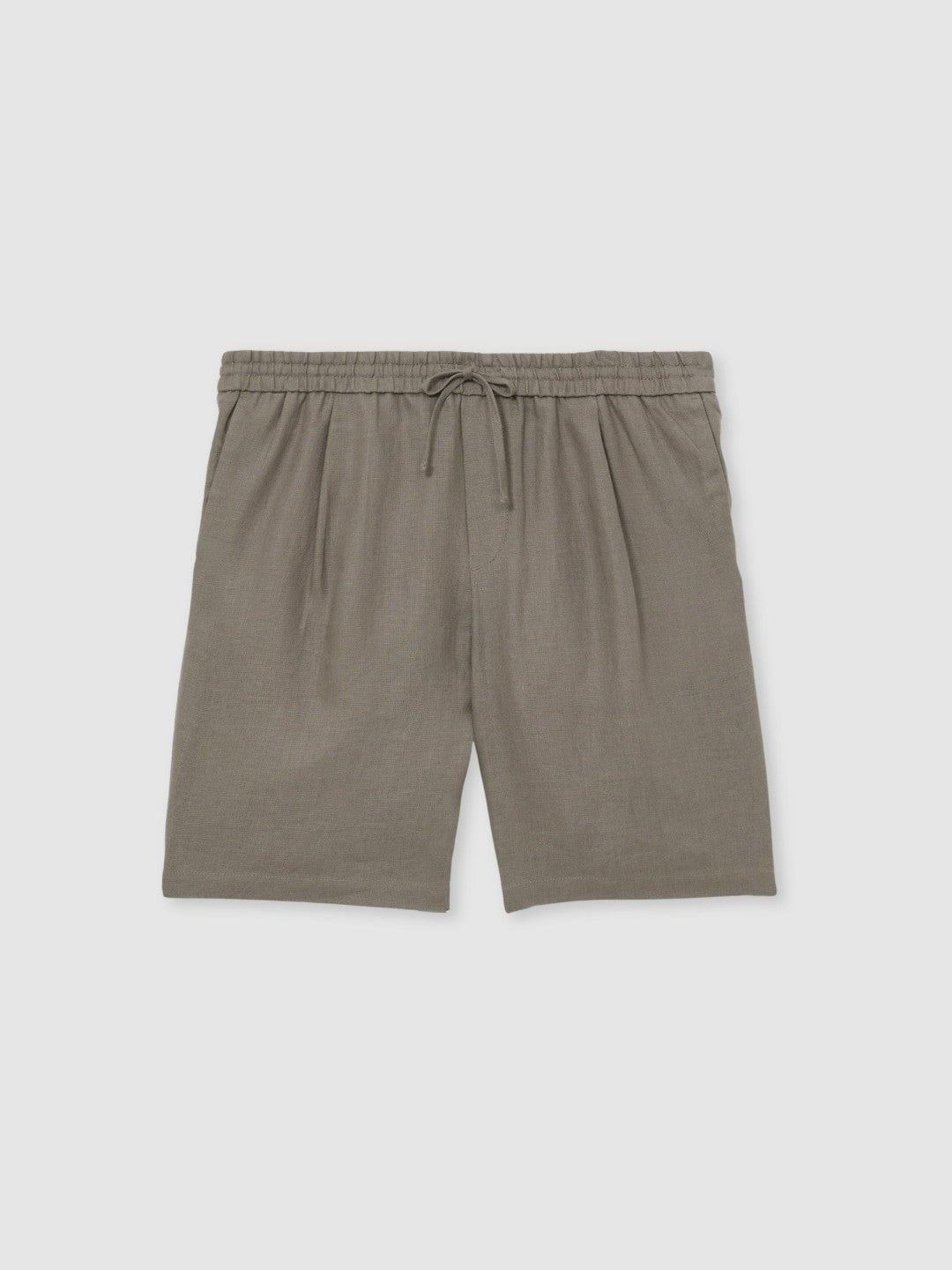 Linen Drawstring Shorts in Mushroom Brown Men | Reiss