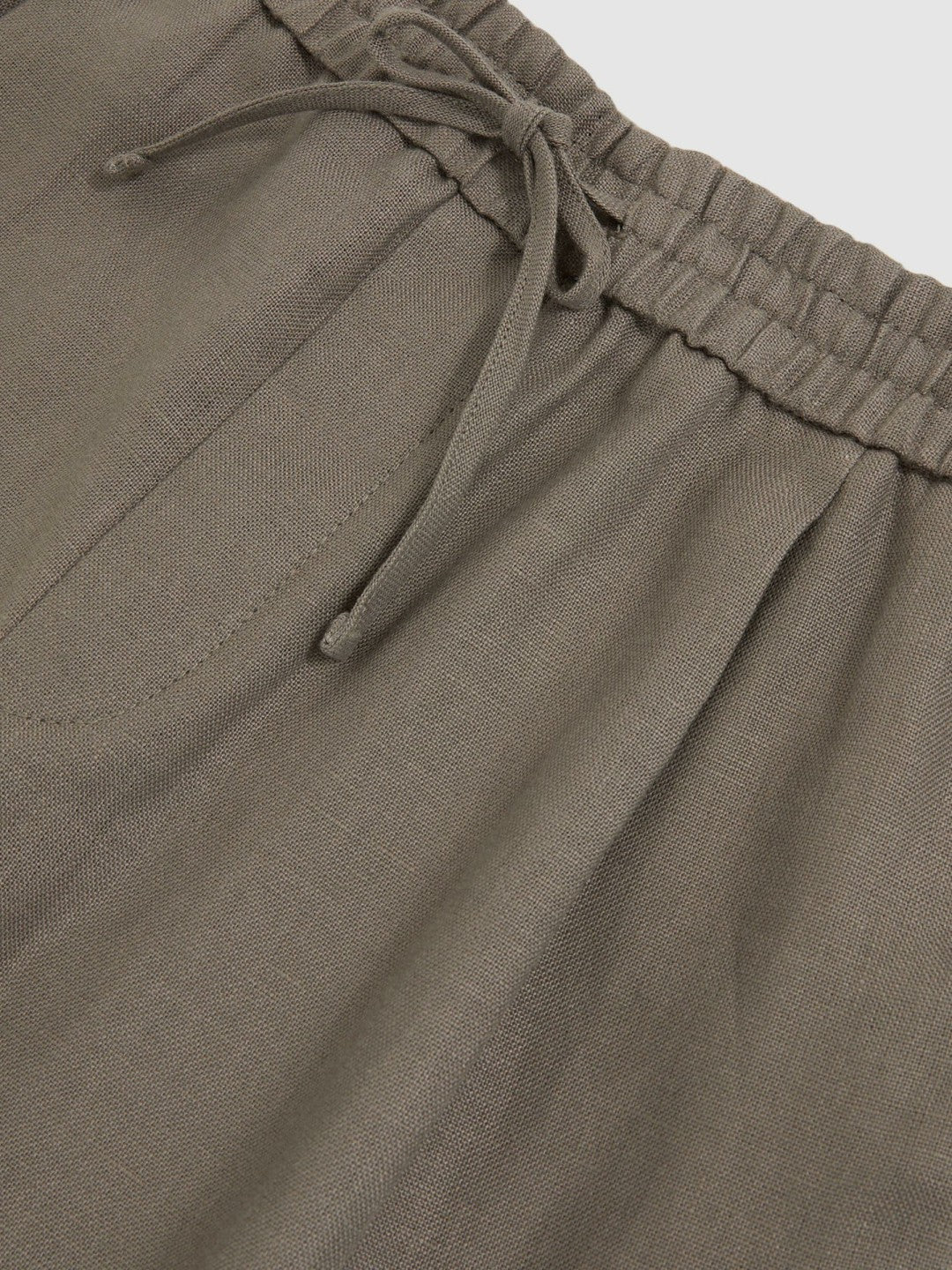 Linen Drawstring Shorts in Mushroom Brown Men | Reiss