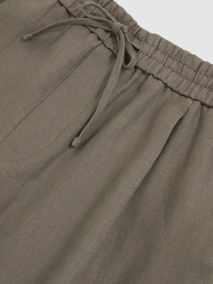 Linen Drawstring Shorts in Mushroom Brown Men | Reiss