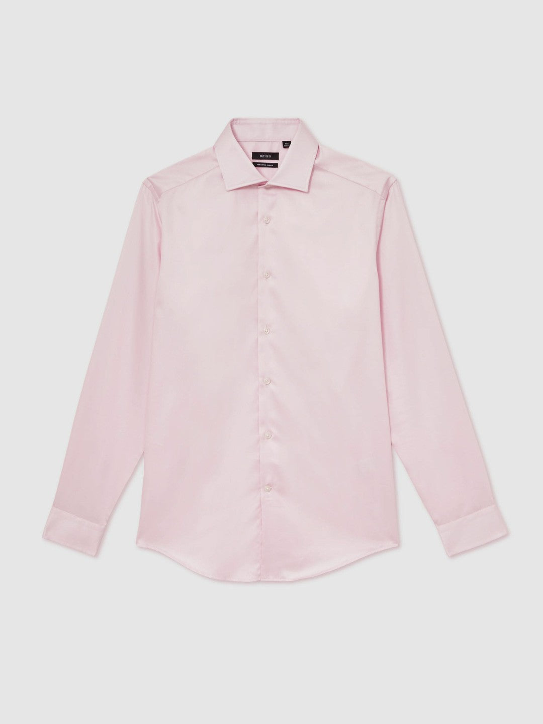 Slim Fit Cotton Sateen Shirt in Pink Men | Reiss