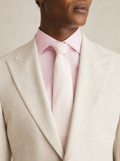 Slim Fit Cotton Sateen Shirt in Pink Men | Reiss