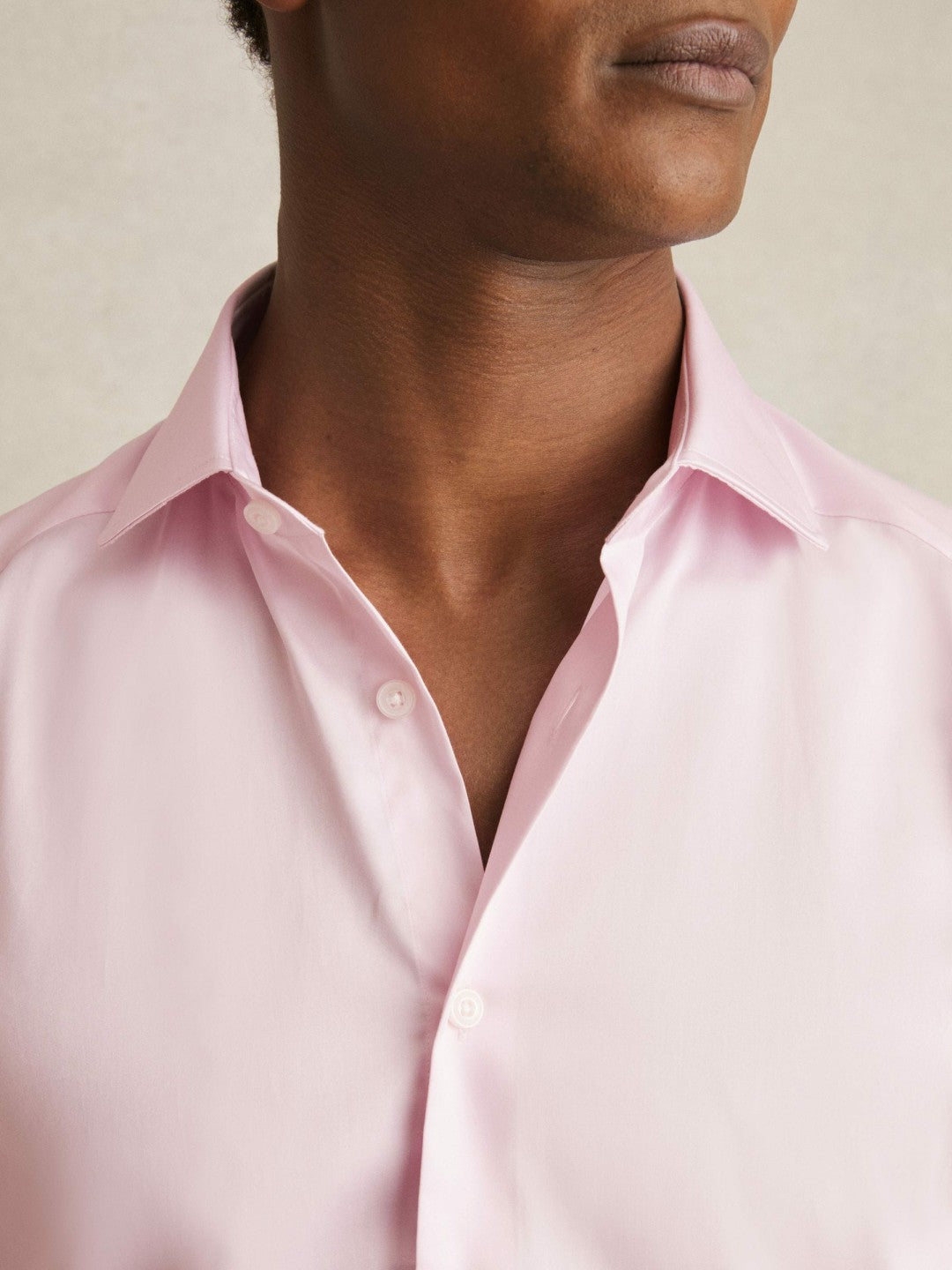 Slim Fit Cotton Sateen Shirt in Pink Men | Reiss