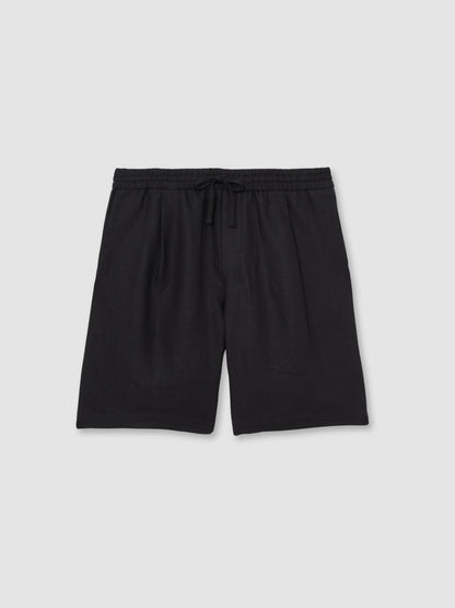 Linen Drawstring Shorts in Navy Men | Reiss