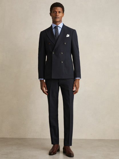Slim Fit Cotton Sateen Shirt in Mid Blue Men | Reiss