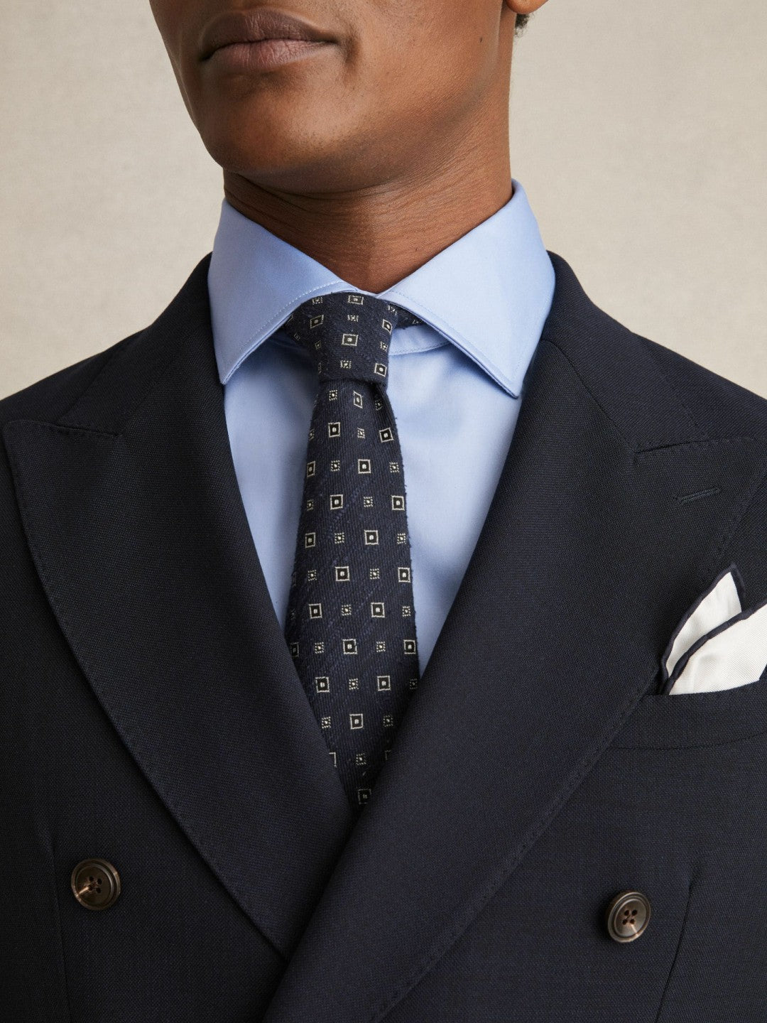 Slim Fit Cotton Sateen Shirt in Mid Blue Men | Reiss