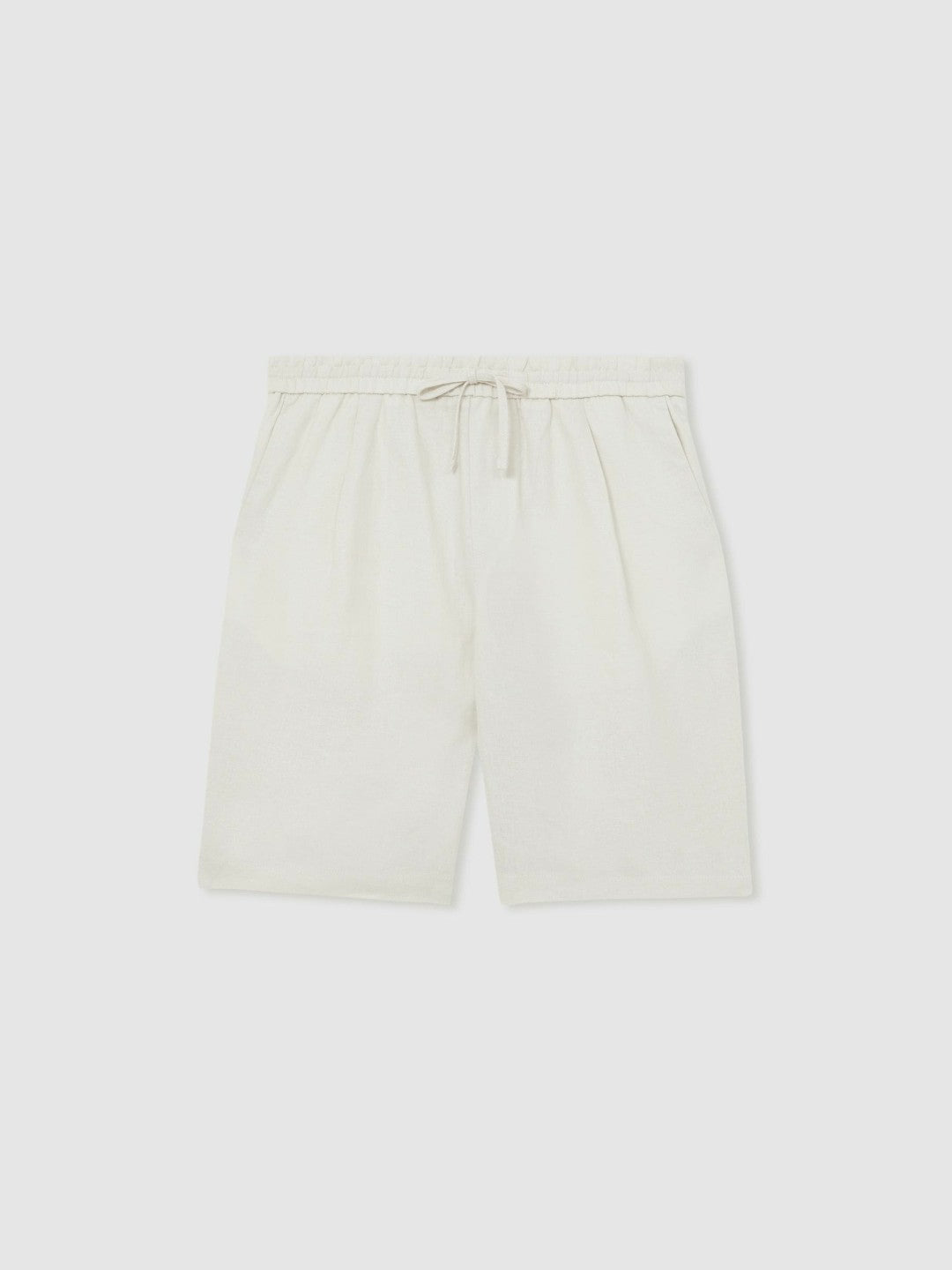 Linen Drawstring Shorts in Stone Men | Reiss