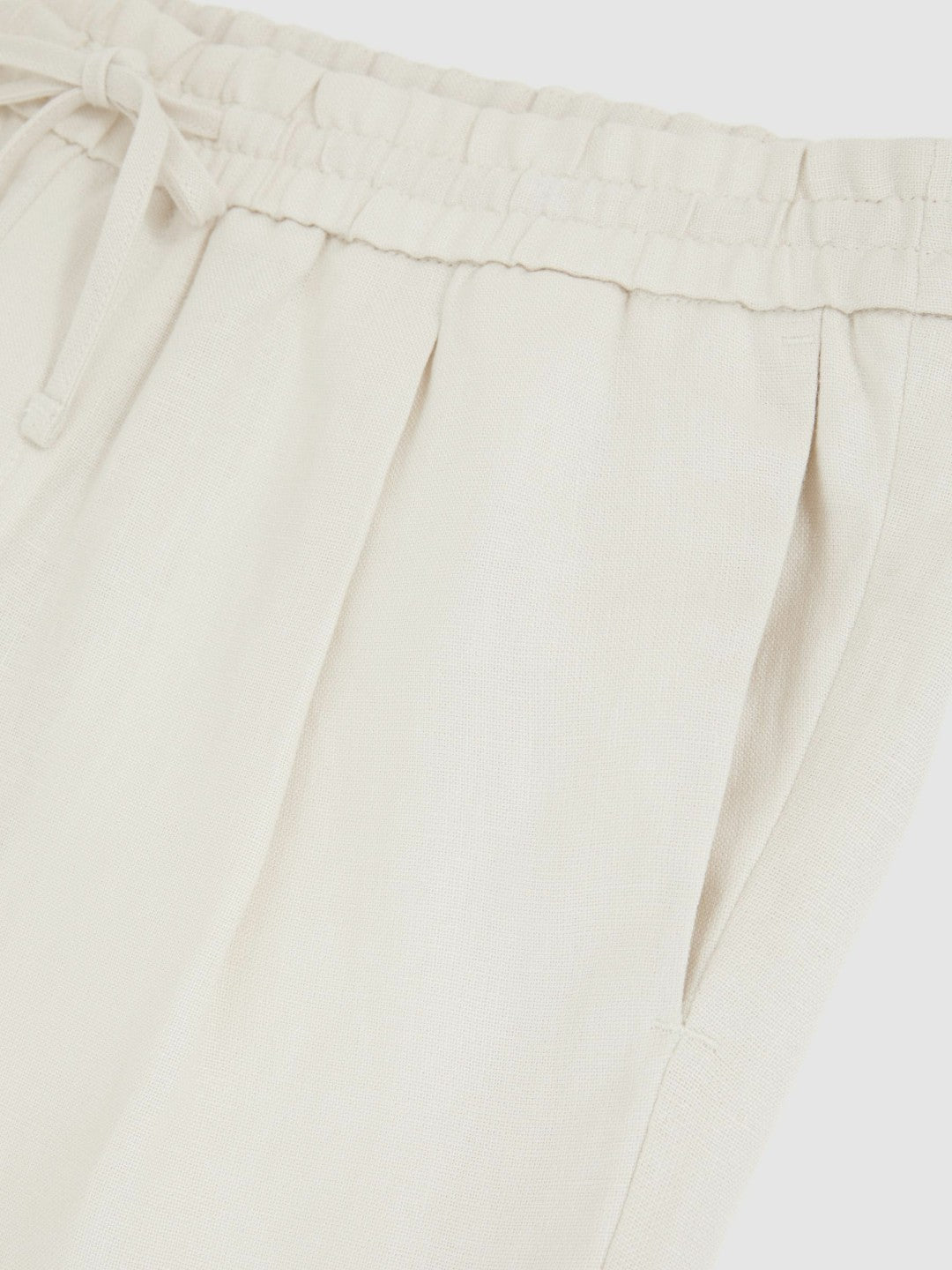 Linen Drawstring Shorts in Stone Men | Reiss