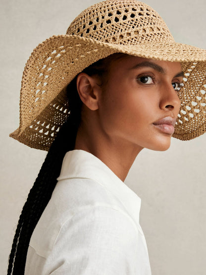 Straw Sun Hat in Natural Women | Reiss