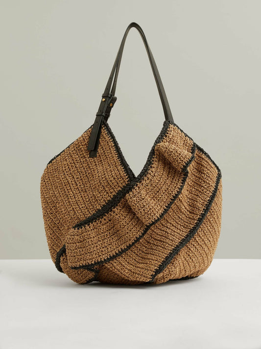 Raffia Ruffle Tote Bag in Natural Women | Reiss