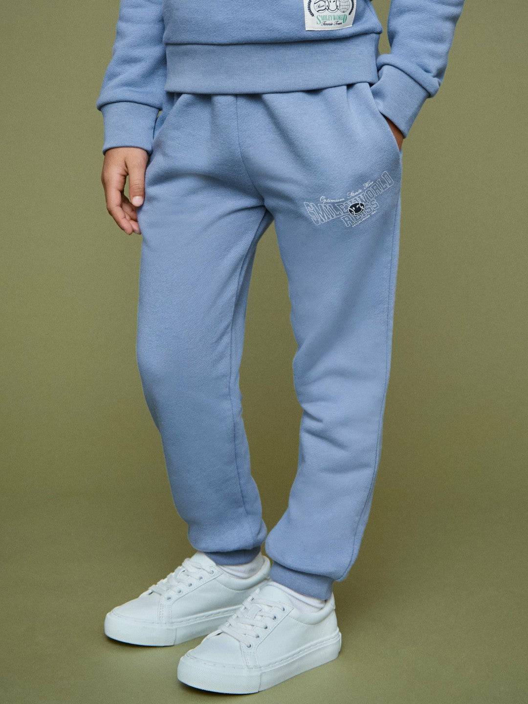 13-14 yrs SmileyWorld Cuffed Joggers Unisex Fit in Blue Children & Baby | Reiss