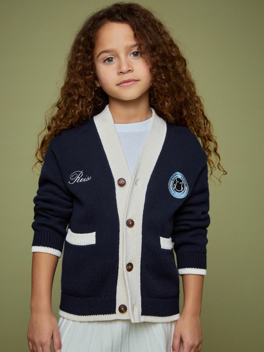 3-9 yrs SmileyWorld Logo Cardigan Unisex Fit in Off White Children & Baby | Reiss