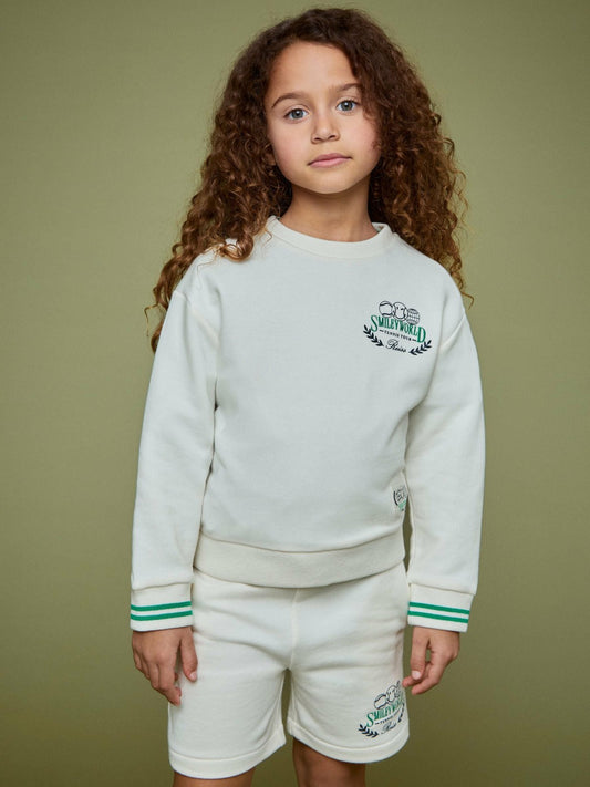 9-13 yrs SmileyWorld Logo Sweatshirt Unisex Fit in White Children & Baby | Reiss