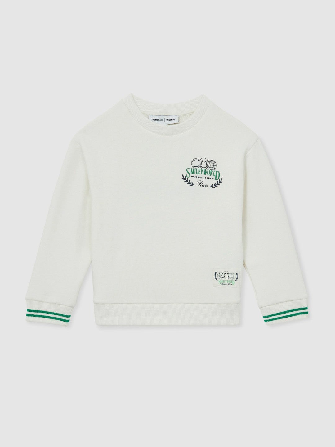 9-13 yrs SmileyWorld Logo Sweatshirt Unisex Fit in White Children & Baby | Reiss